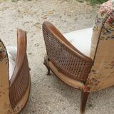 Pair of armchairs in walnut 1930