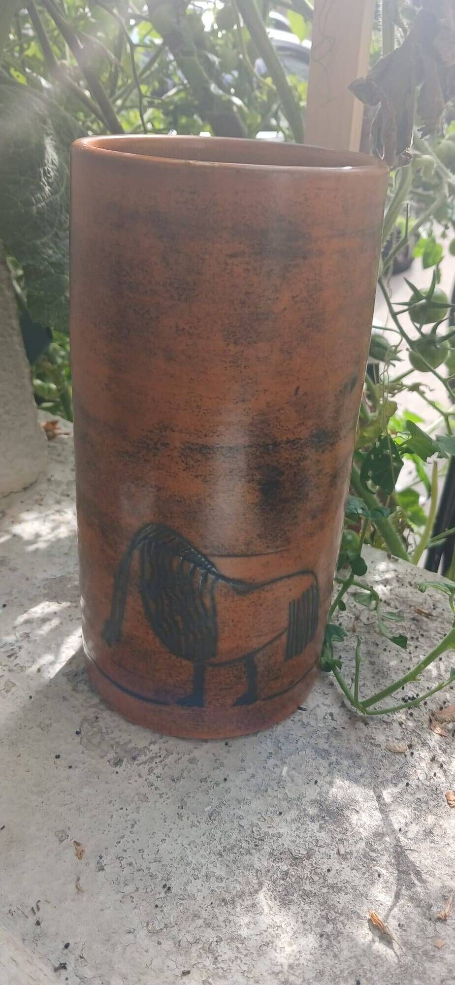 Cylindrical vase J.blin / cylindrical vase Roger Capron
