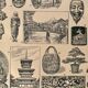 Lithograph engraving on the arts of Japan from 1922