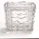 Cendrier carré vintage en verre épais moulé transparent - Bol à bibelots, Italie
