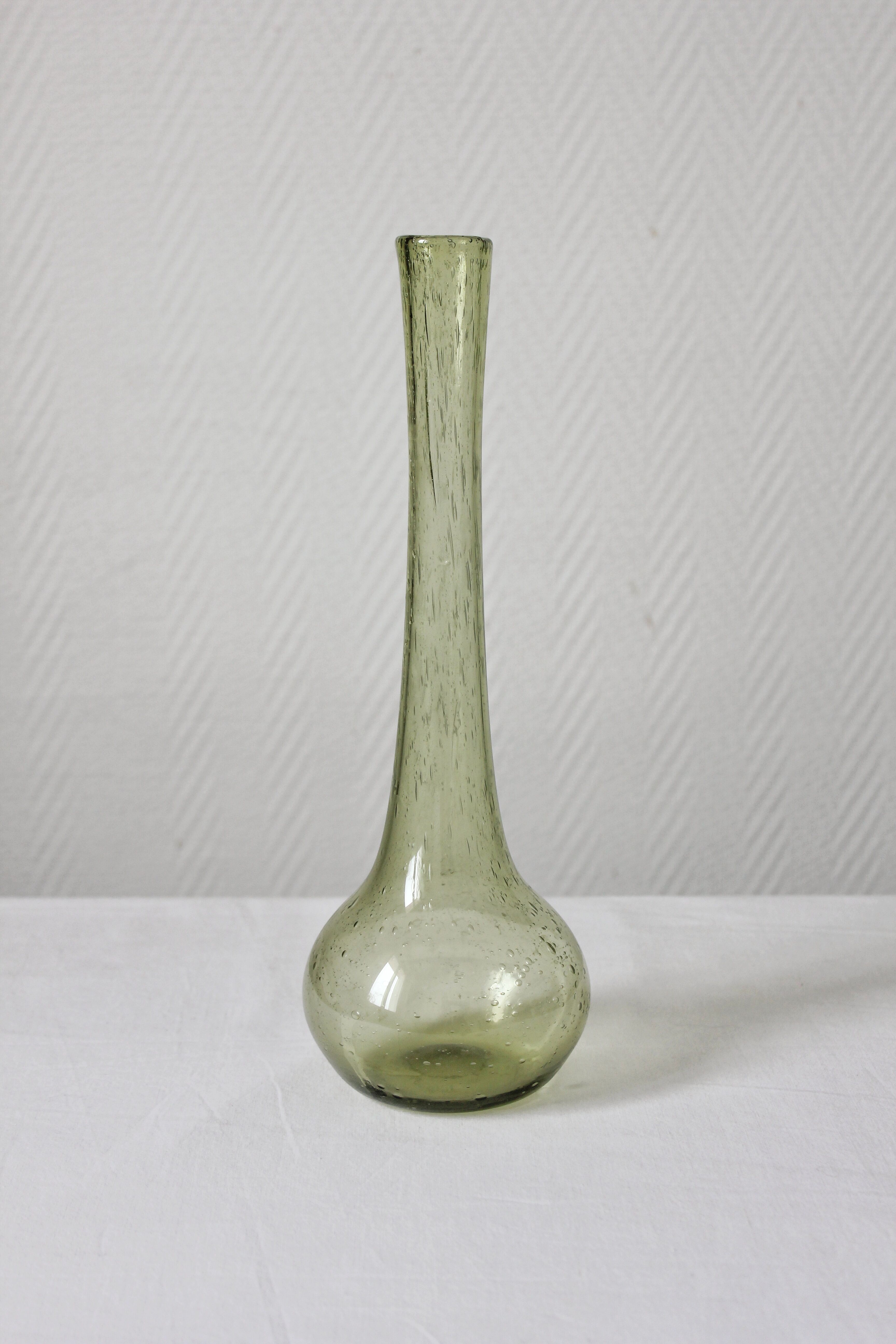 Vintage Biot bubble blown glass soliflore vase