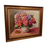 Peinture bouquet d'hortensias