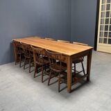 Large antique drapery fabric table