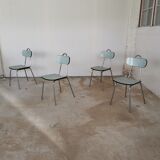 Set of 4 chairs in formica chrome