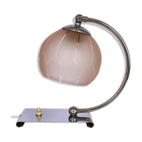 Lampe en chrome et en verre rose art déco
