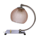 Art deco chrome and pink glass table light