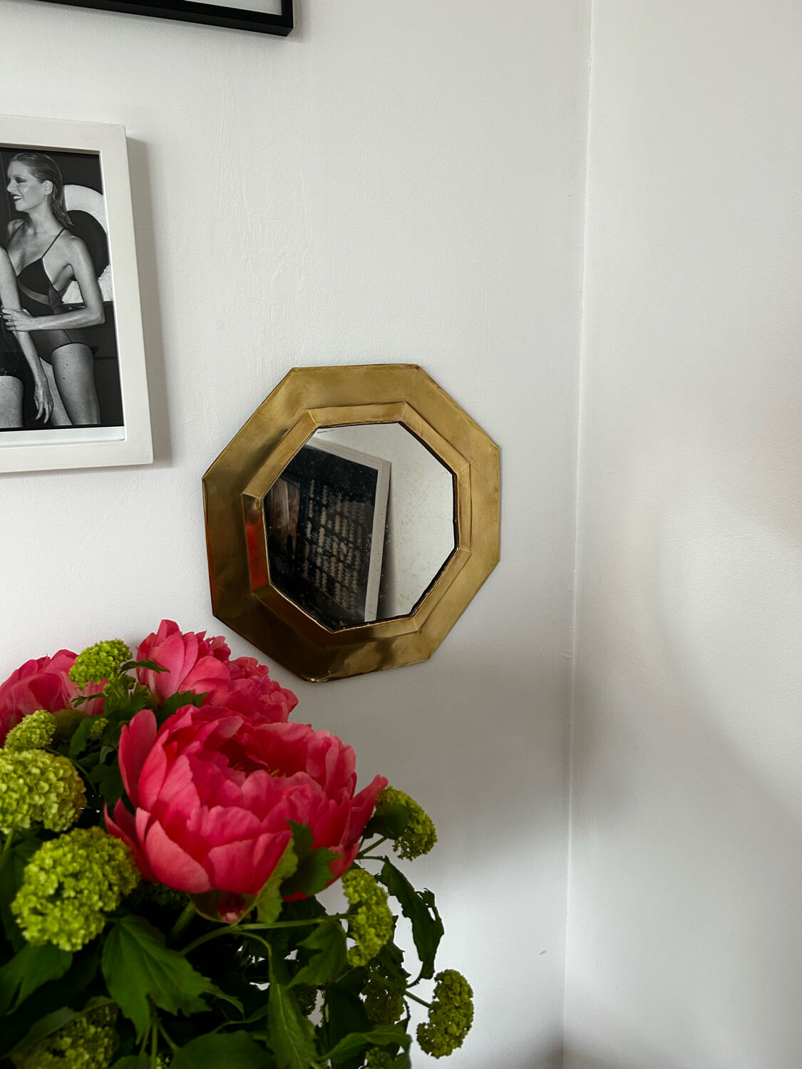 Brass mirror 32x32cm