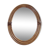 Miroir ovale en rotin - 48x37cm