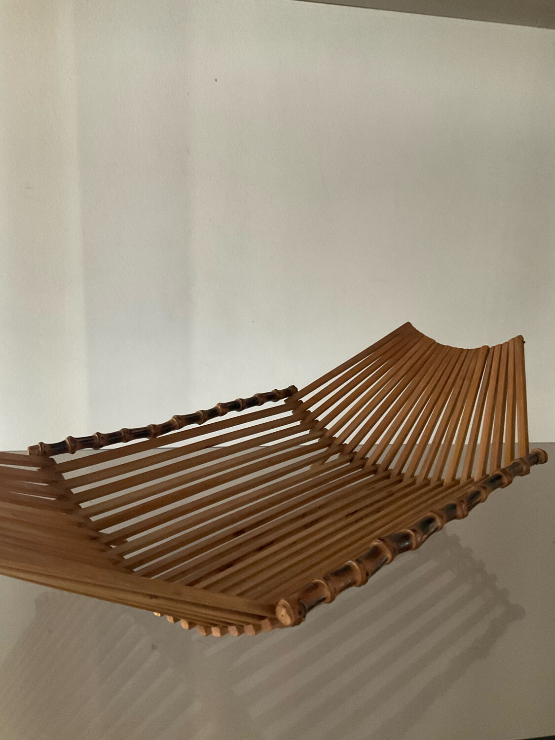 Duo of vintage wooden baskets