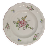 Lunéville opaque semi-deep plate - Rose and flower pattern