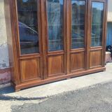 4-door bookcase in solid walnut circa 1880