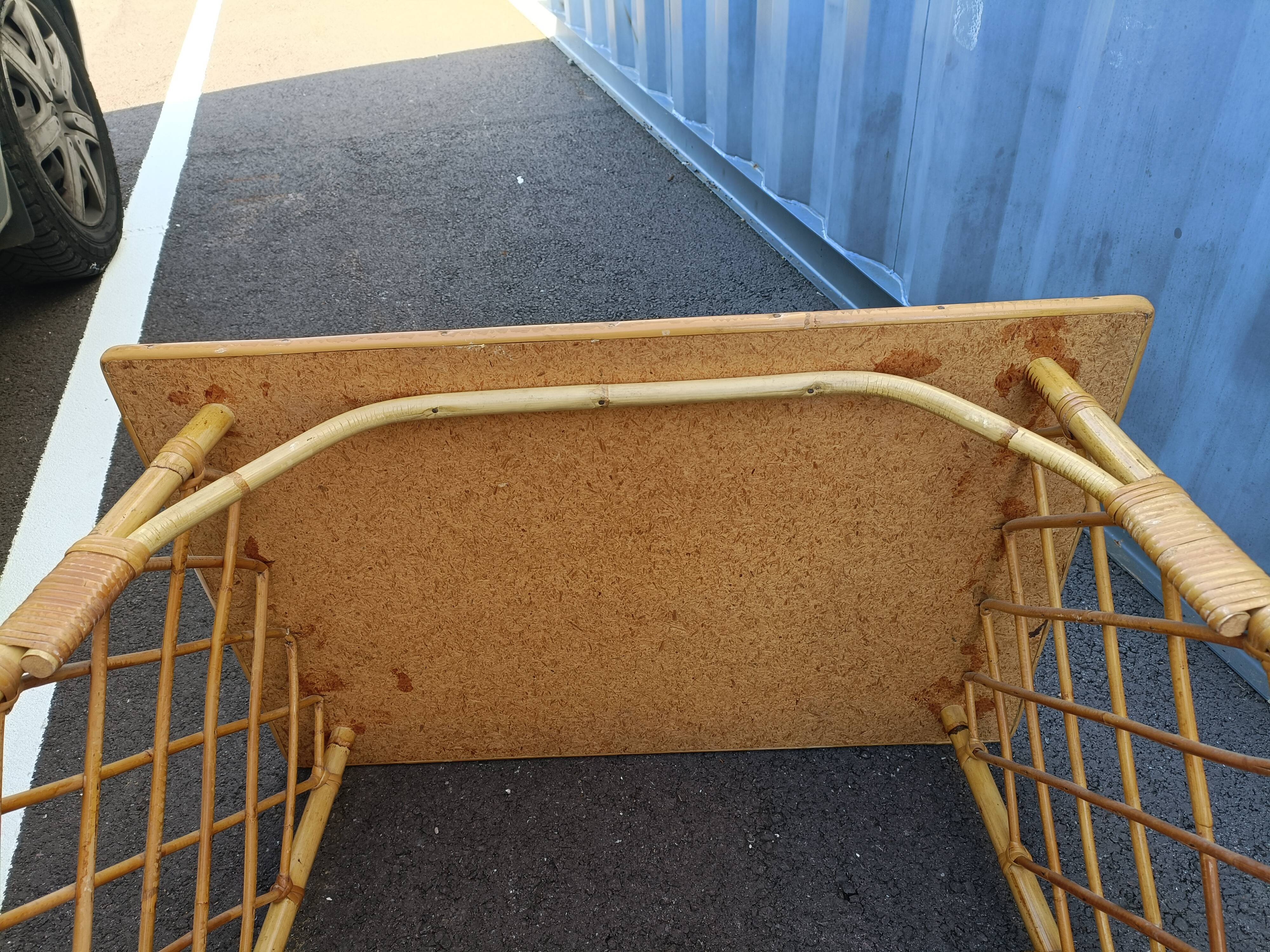 Desk in vintage rattan XXeme