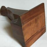 Bust of a woman "the elegant"XIXth in painted plaster signed on its solid wood base