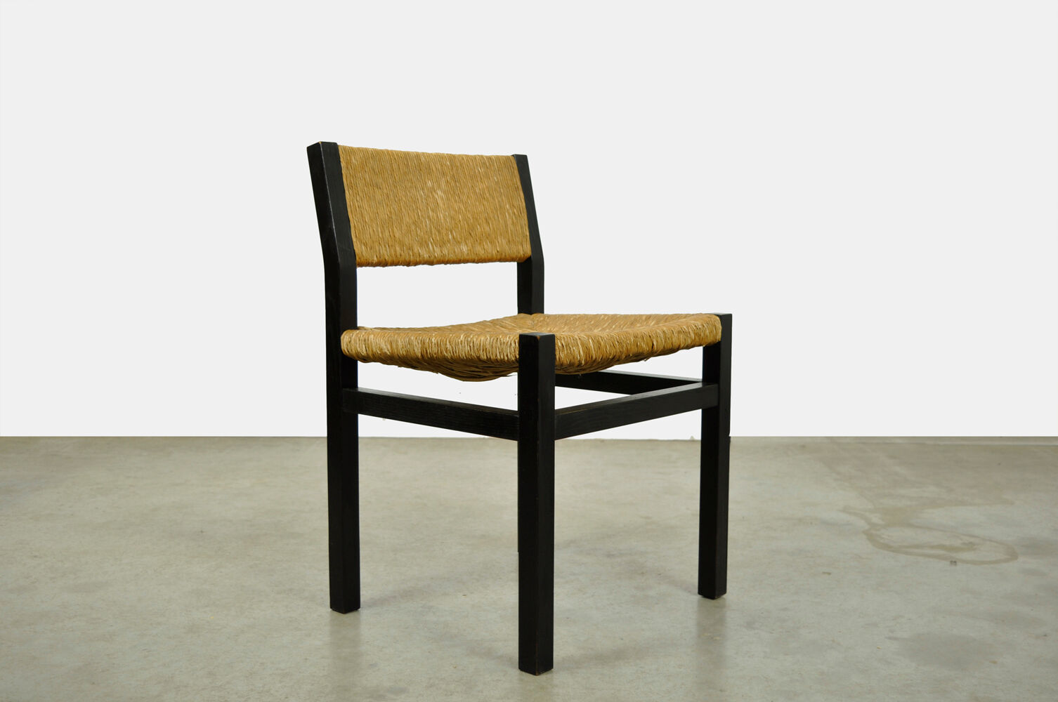 Set of 6 dining chairs with wicker seats by Martin Visser and produced by ‘t Spectrum, 1970s
