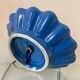 Lampe coquillage en céramique bleue