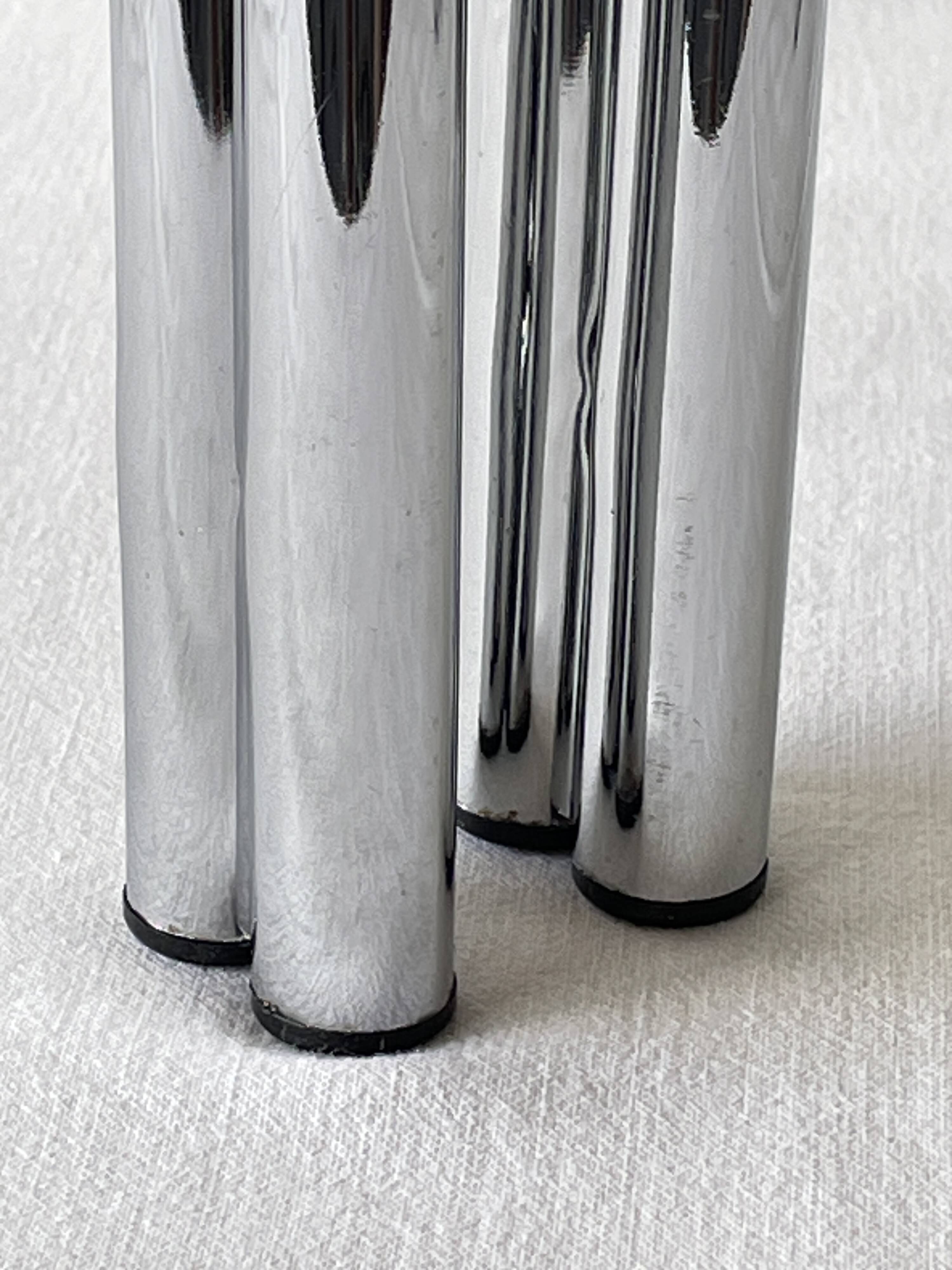 Chrome and smoked glass nesting tables, 1970s