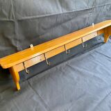 Kitchen shelf French artisanal work vintage 60s solid oak and copper
