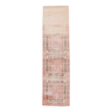 3x10 Turkish Pale Red & Pink Vintage Runner Rug, 83x313Cm