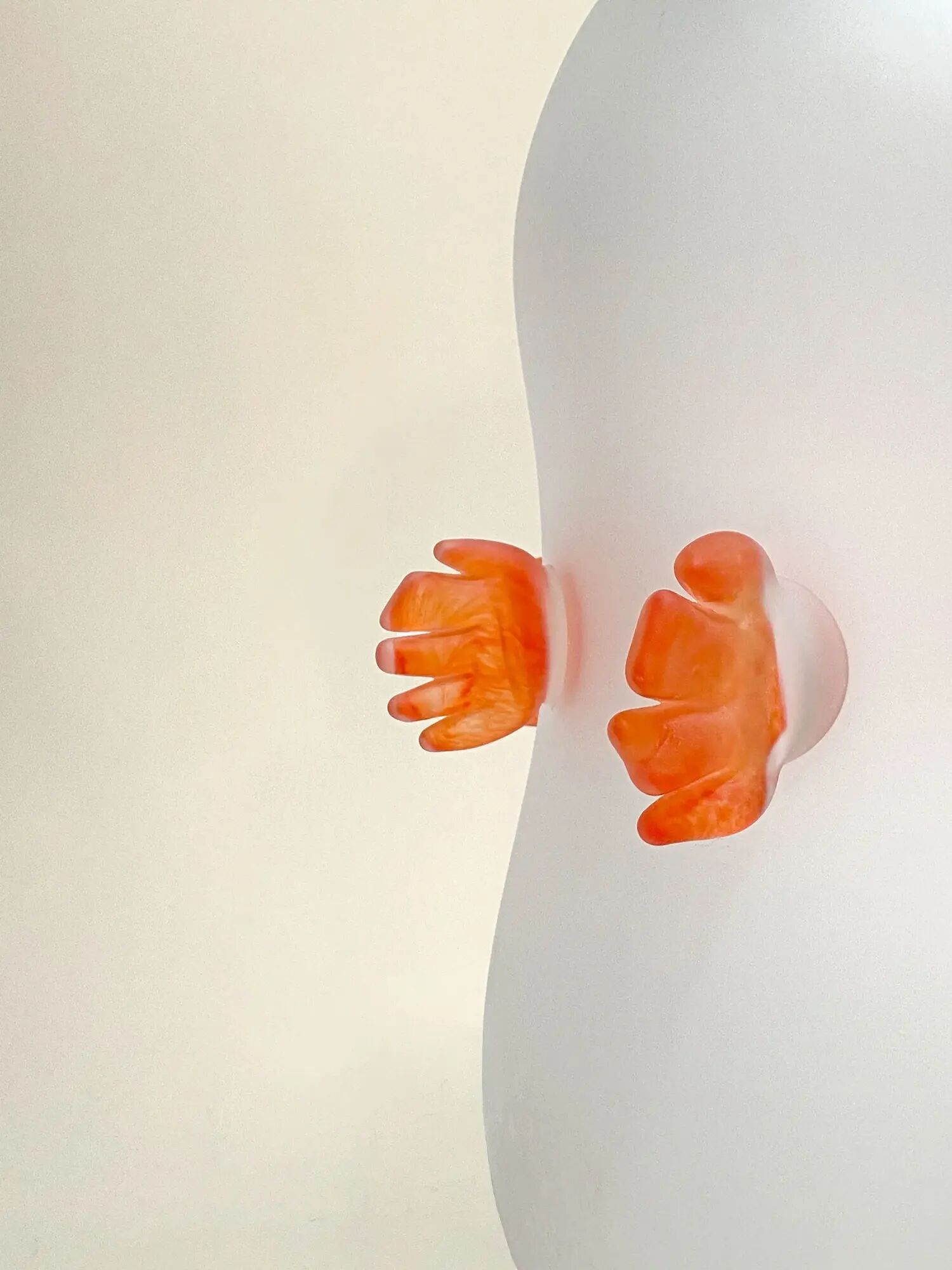 Red hand vase