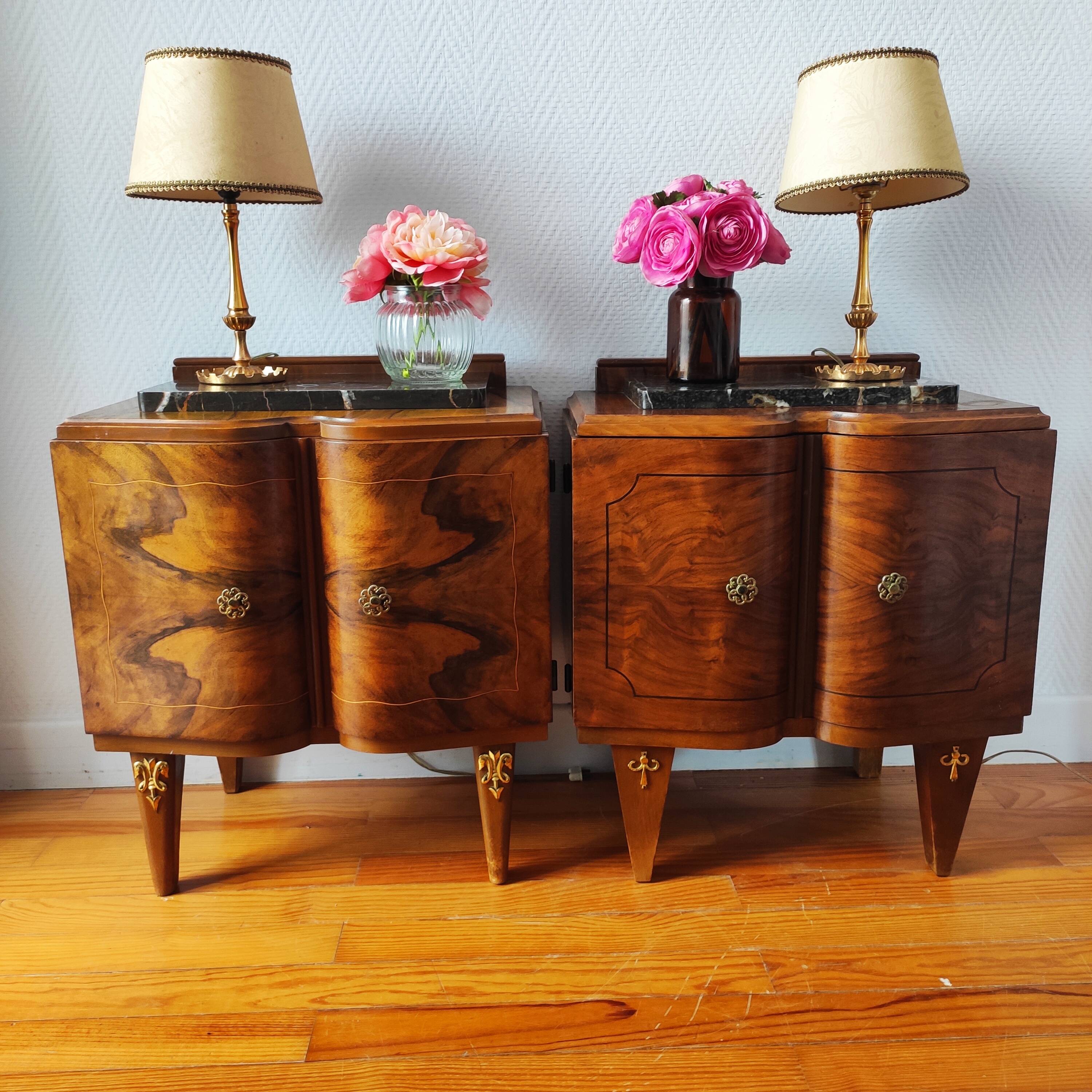 Pair of Art Deco bedside tables