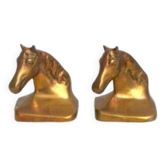 Serre-livres chevaux en laiton