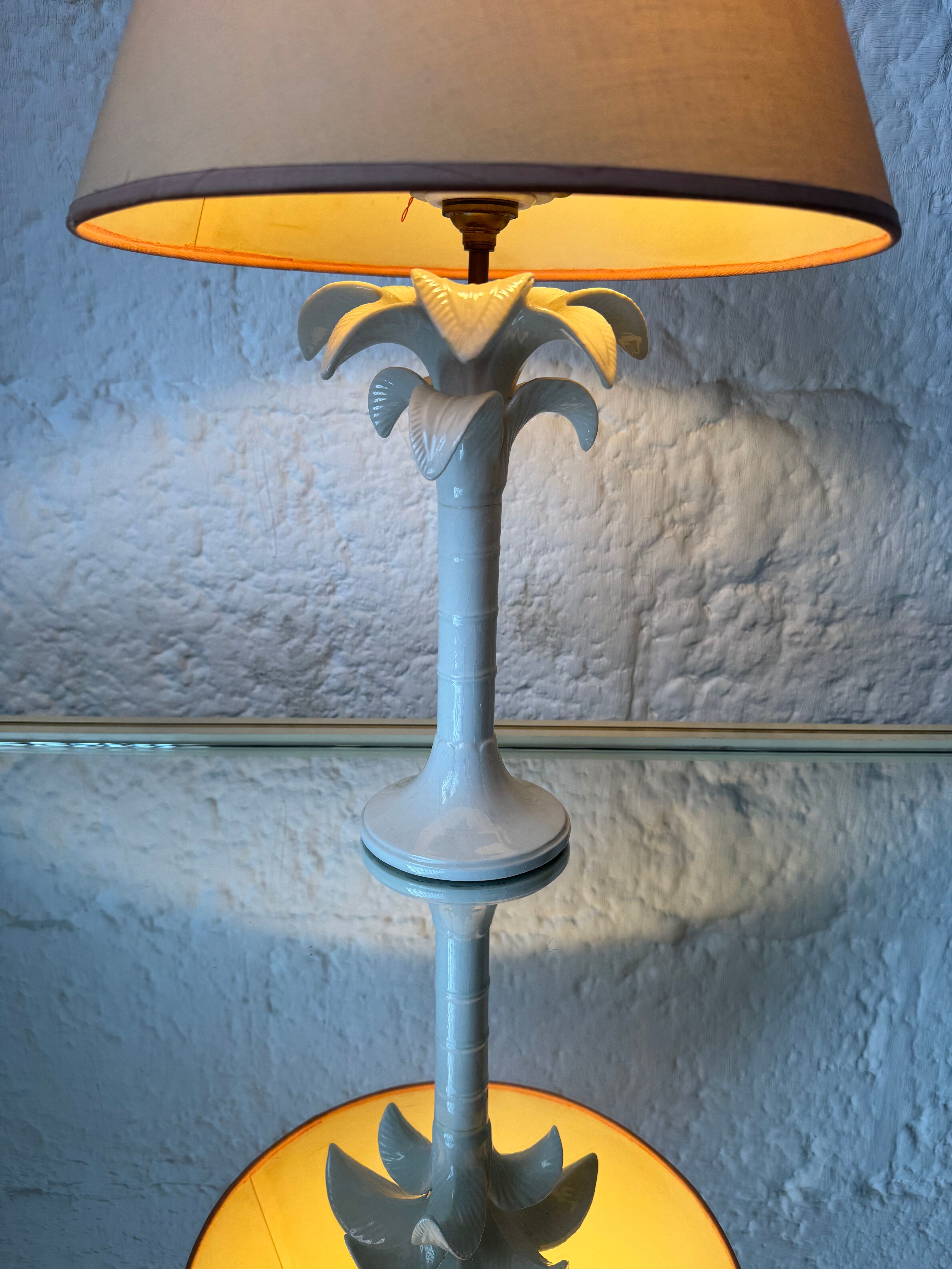 Ceramic palm tree lamp Tommaso Barbi 1960s
