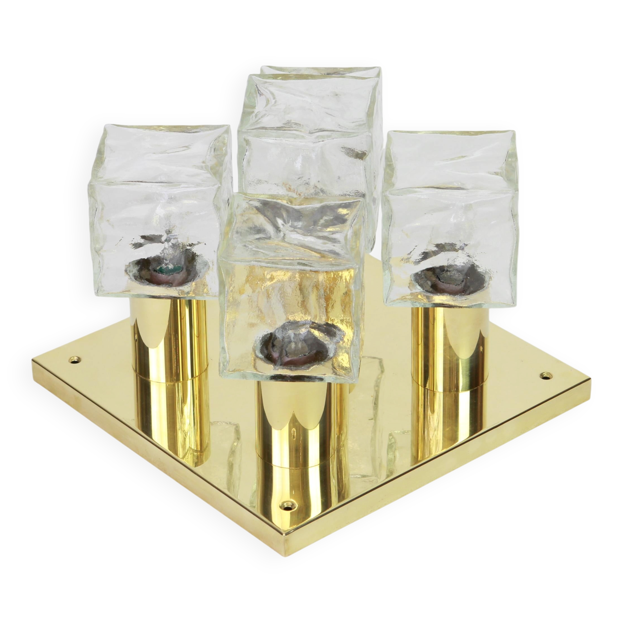 Large frosted glass ceiling light by Murano, Kalmar, Austria, 1960s.