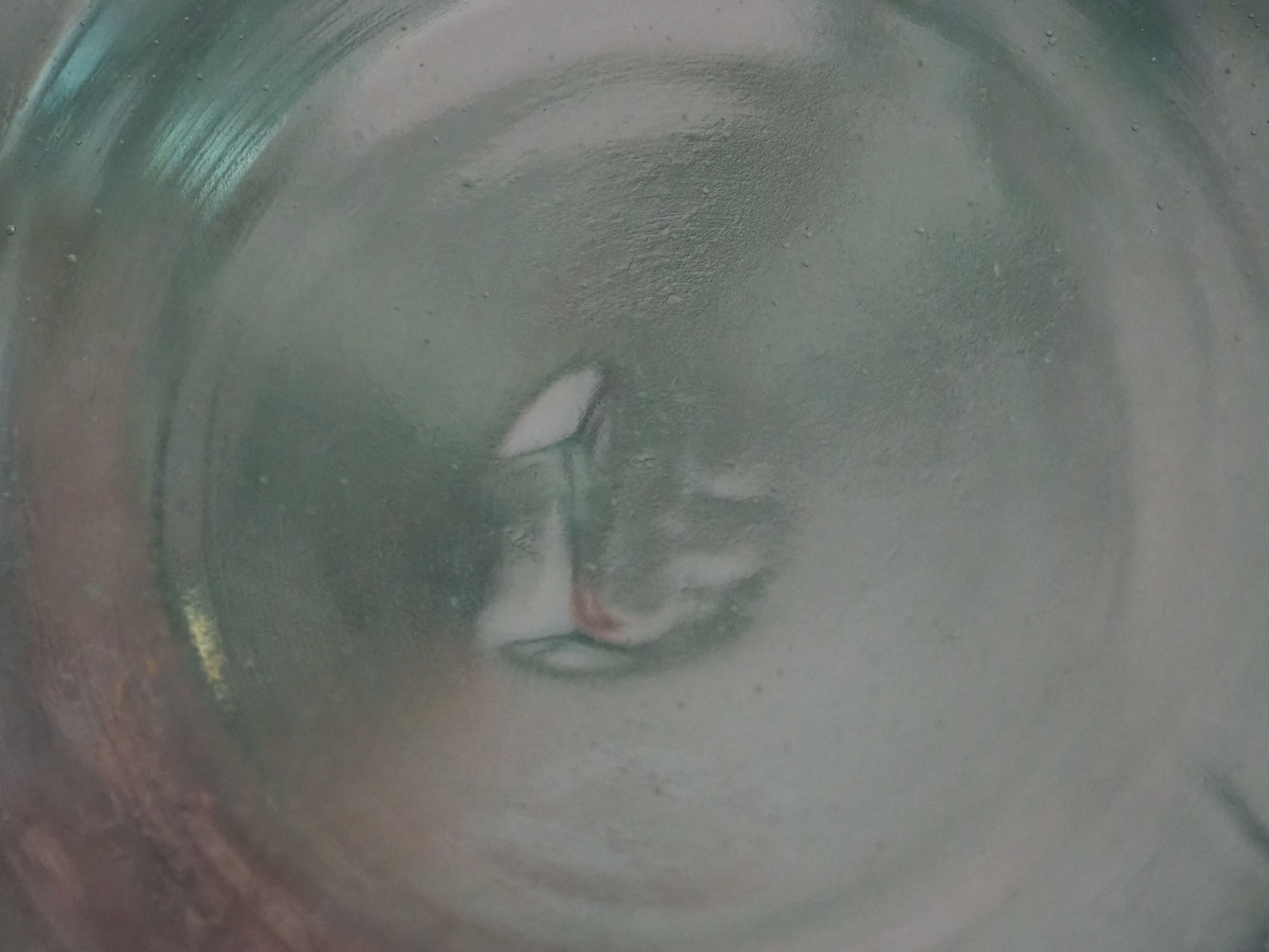 Green "ideale" glass canning jar