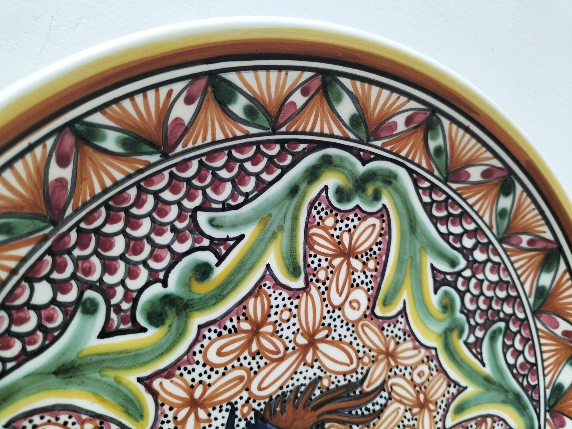 Assiette portugaise Nazari peinte main au coq