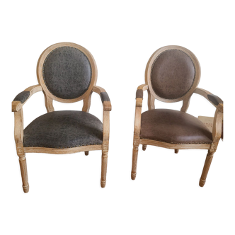 Fauteuils médaillon Louis XVI