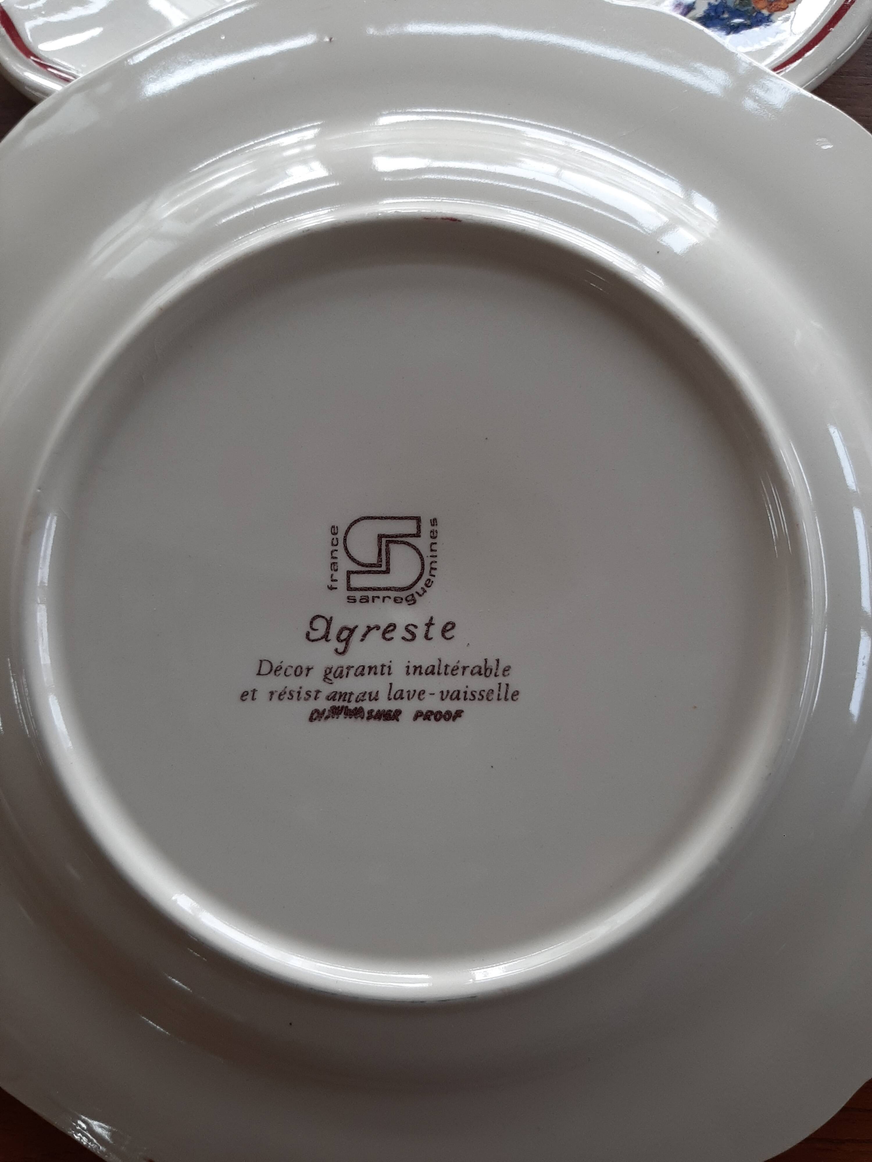 6 vintage Sarreguemines plates