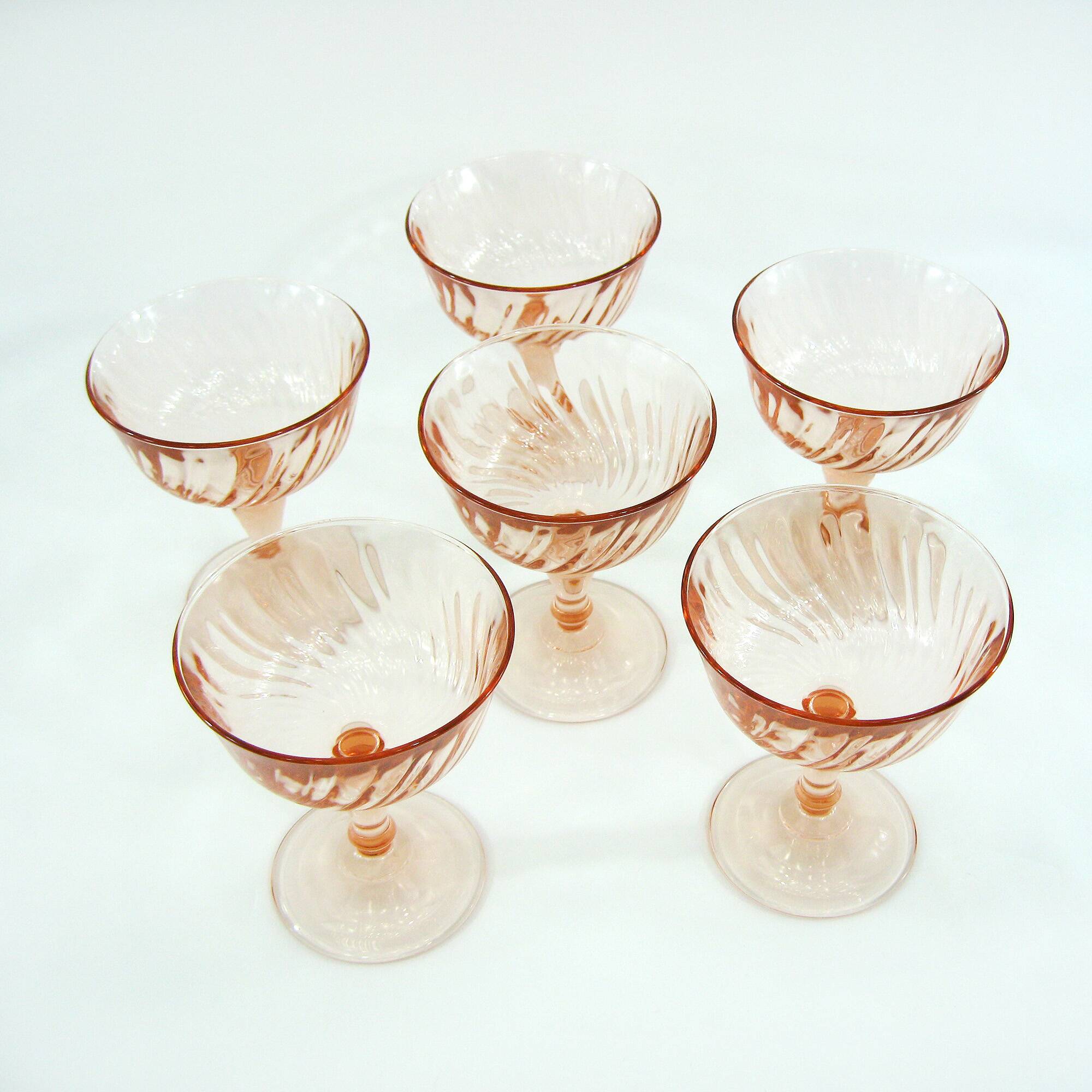 6 Rosaline Luminarc Arcoroc champagne glasses - vintage 80s