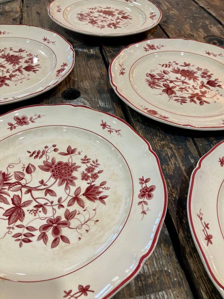 Lot of 5 plates Villeroy - Boch model Frisco red