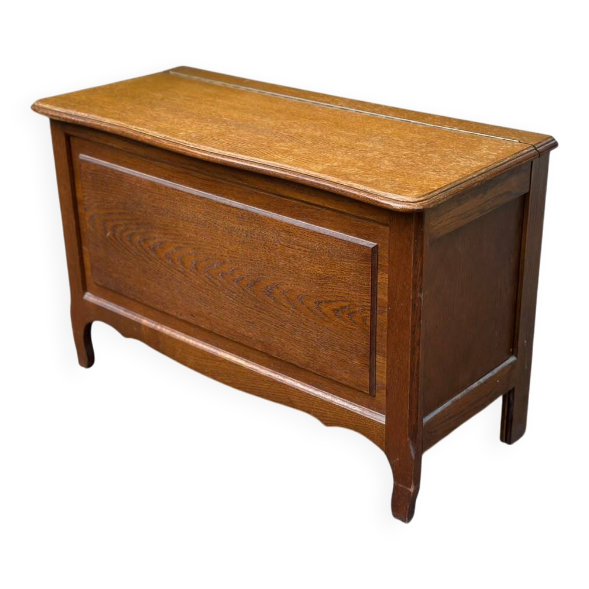 Vintage Louis XV style wooden toy storage chest bench 1980