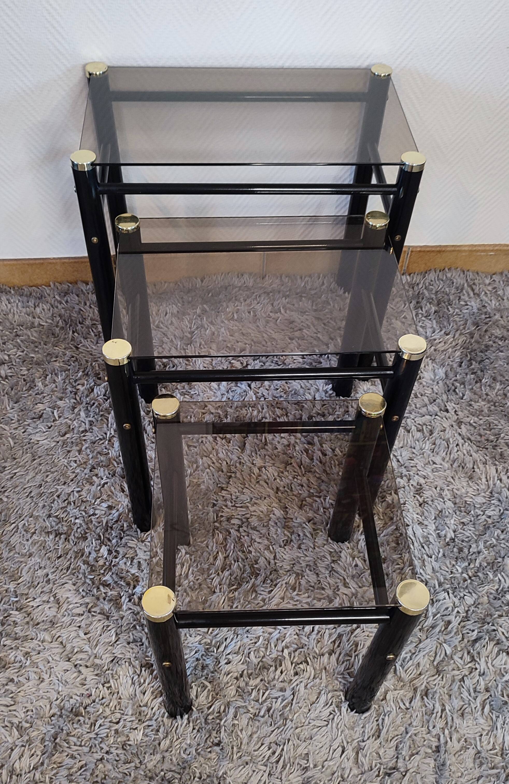 Yves Boutboul 70' tempered glass nesting tables