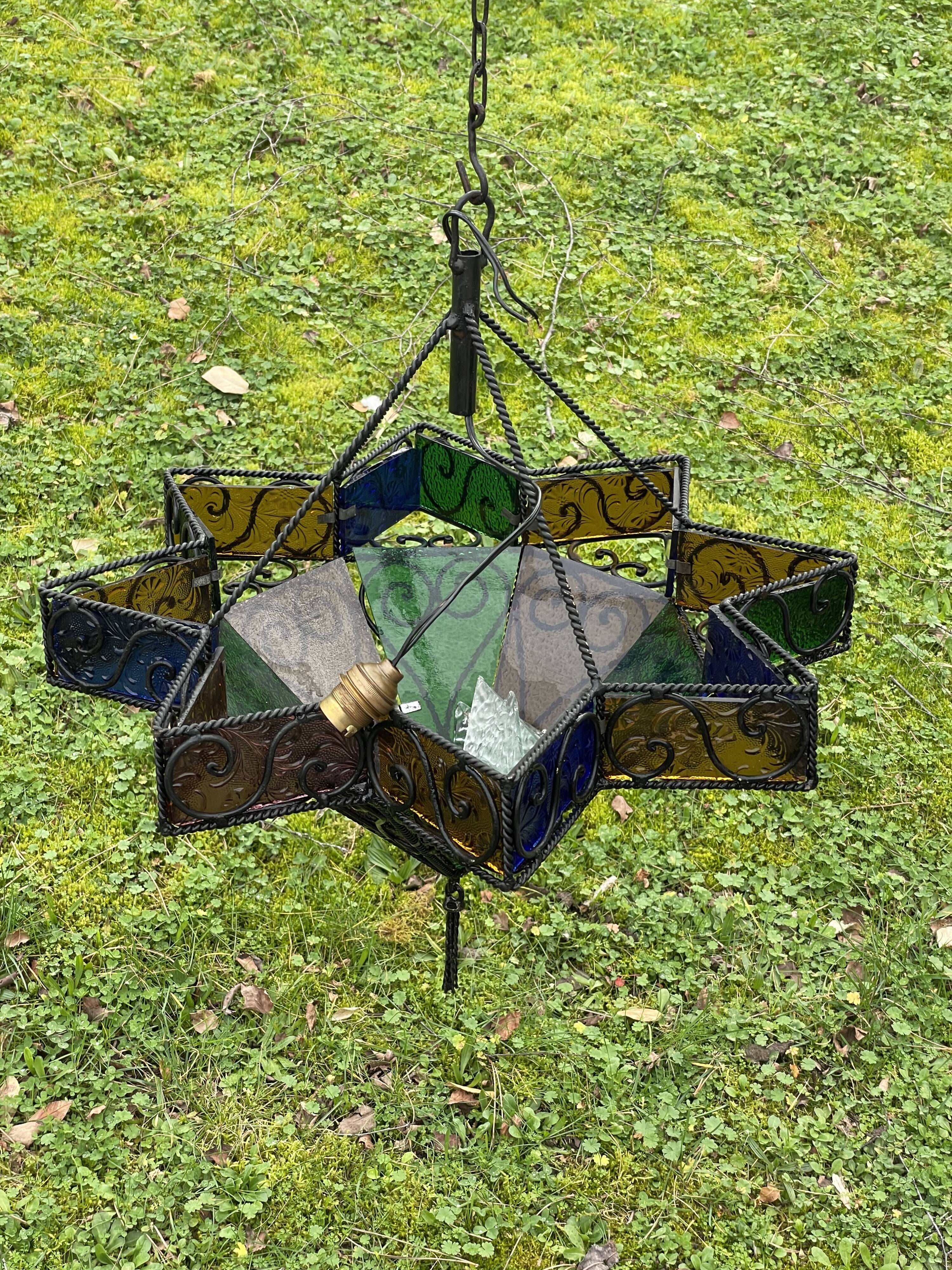 Oriental star chandelier from the 70s