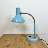 Lampe de table industrielle en col de cygne bleu, années 1960