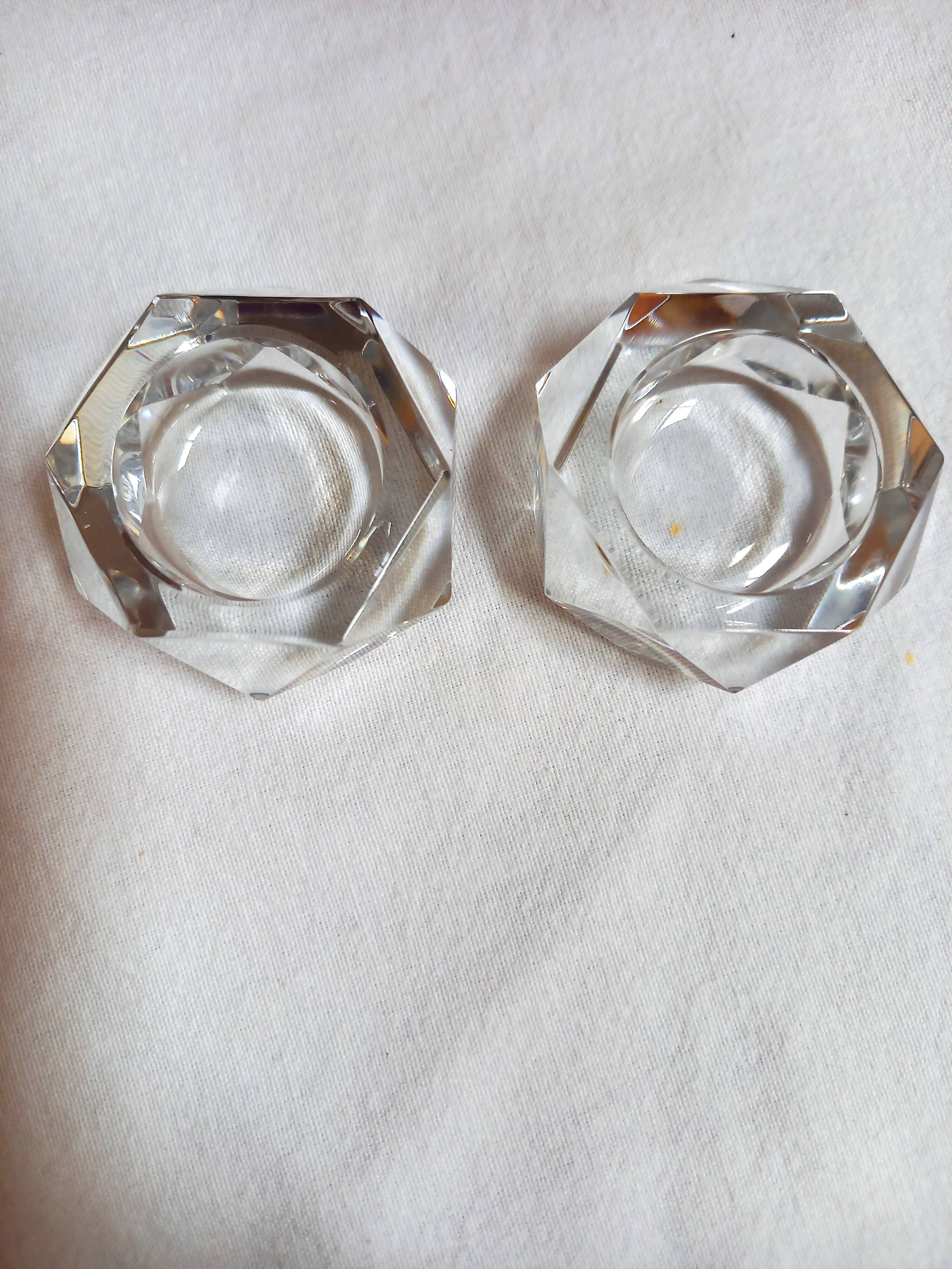 Paire de salerons en cristal de Baccarat