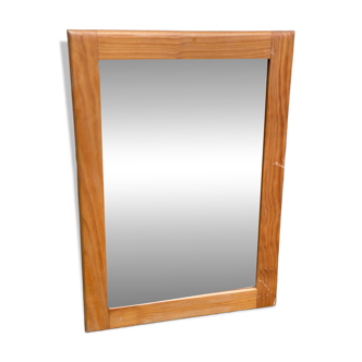 Scandinavian rectangular mirror in pine 37x52cm