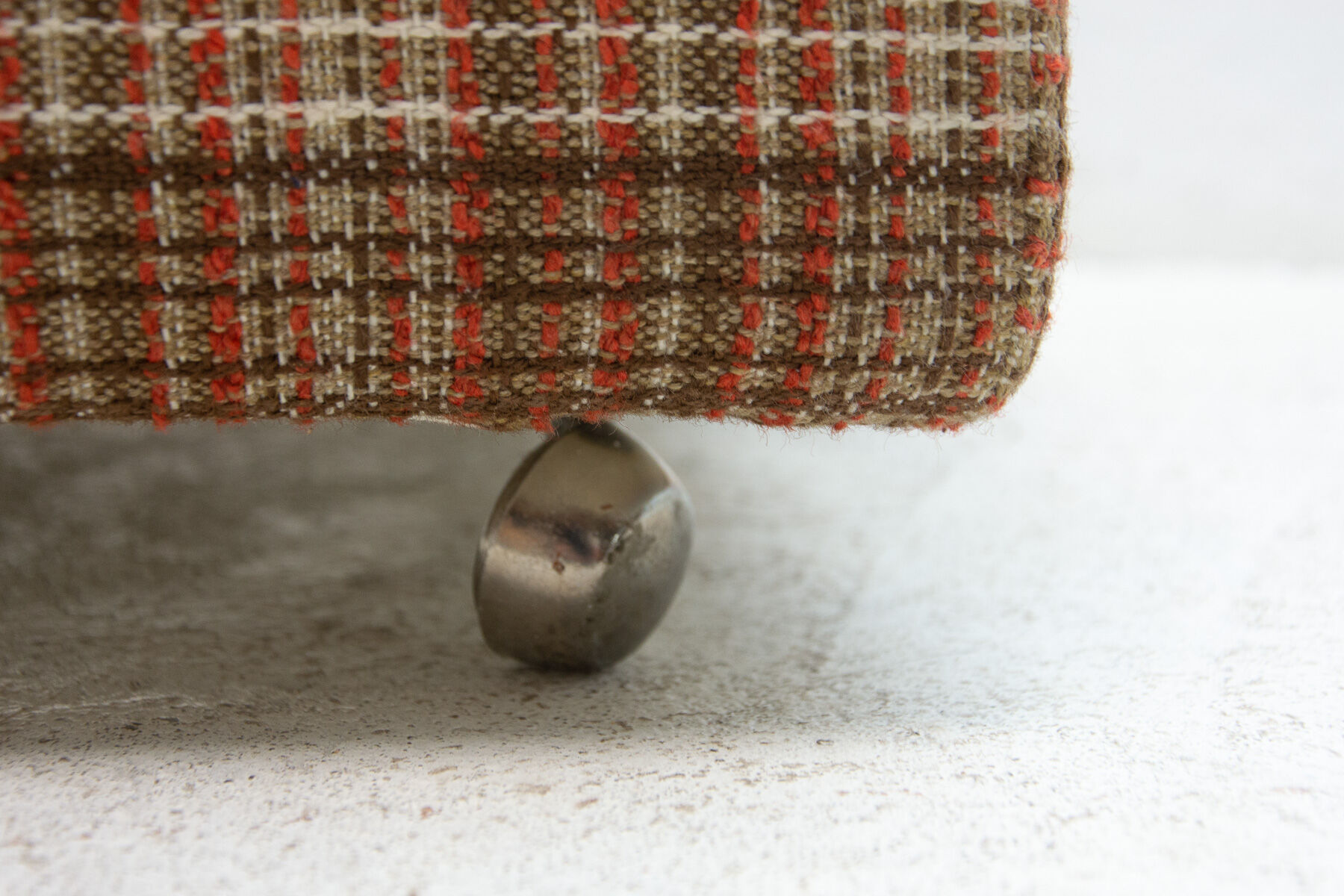 Eastern bloc upholstered pouffe, 1980´s, Czechoslovakia