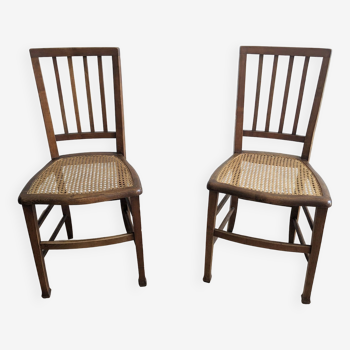 Pair of art deco cans country chairs