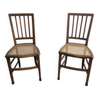 Pair of art deco cans country chairs