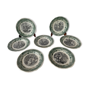 set de 7 assiettes à