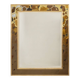 Mirror in marquetry of oxidised and patinated brass. Artist's work.