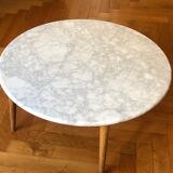 Marble and wood coffee table