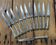 Set of 12 silver-plated metal knives with steel blades from the early 20th century