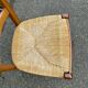 6 solid wood straw-seated Louis Philippe chairs, oak, 20th century.