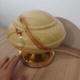 Yellow and brown marbled opaline lamp