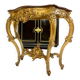 Console 4 legs Louis XV style Gilded wood period Napoleon III Griotte marble top