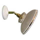 Vintage wall lamp with white and gold granite glass shade